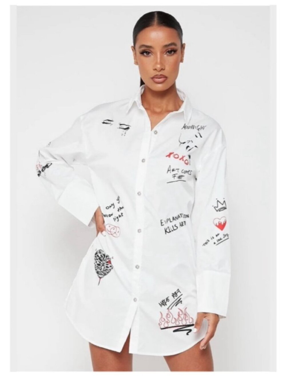 Maniere De Voir Graphic Shirt Dress